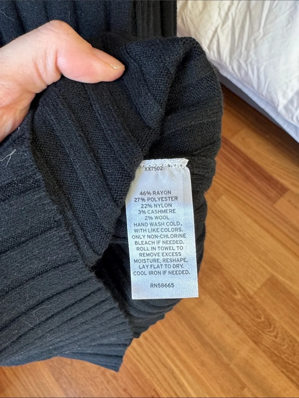 Open Edit Black Ribbed Button-Up Cardigan - Picture 3 of 4